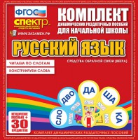 Динамические раздаточные пособия. Русский язык (веера). Читаем по слогам (слоги из двух букв). Конструируем слова (слоги из двух и трех букв). - fgospostavki.ru - Уфа
