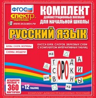 Динамические раздаточные пособия. Русский язык (комплект демонстрационных материалов). Касса букв, слогов, звуковых схем с набором интерактивных таблиц. - fgospostavki.ru - Уфа