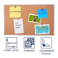 Доска пробковая 1200х900 - fgospostavki.ru - Уфа