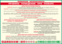 Таблица "Пожарная безопасность. Правила поведения при пожаре" (100х140 сантиметров, винил) - fgospostavki.ru - Уфа
