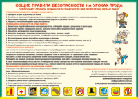 Таблица "Общие правила безопасности на уроках труда" (100х140 сантиметров, винил) - fgospostavki.ru - Уфа