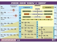 Таблица демонстрационная "Сравнение понятий изомер и гомолог" (винил 70x100) - fgospostavki.ru - Уфа