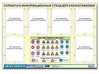 Стенд информационный "Правила техники безопасности в кабинете физики" (80х110, 6 карманов) - fgospostavki.ru - Уфа