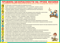 Таблица "Правила безопасности на уроке физики" (100х140 сантиметров, винил) - fgospostavki.ru - Уфа