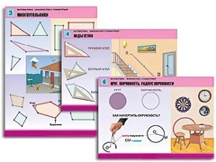 Комплект таблиц "Математика. Знакомство с геометрией" (6 таблиц, формат А1, ламинированные) - fgospostavki.ru - Уфа