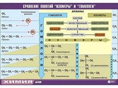 Таблица демонстрационная "Сравнение понятий изомер и гомолог" (винил 100x140) - fgospostavki.ru - Уфа