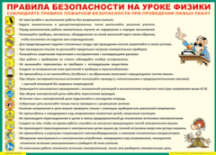 Таблица "Правила безопасности на уроке физики" (100х140 сантиметров, винил) - fgospostavki.ru - Уфа