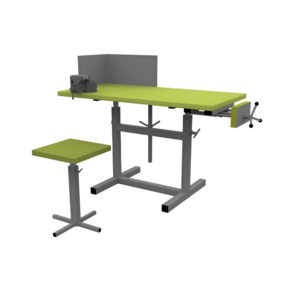 Верстак ученический комбинированный с тисками и струбциной, с защитным экраном и табуретом - fgospostavki.ru - Уфа