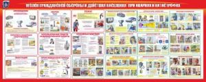 Стенд "Уголок гражданской обороны и действия населения в чрезвычайных ситуациях" - fgospostavki.ru - Уфа