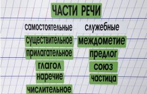 Набор магнитных карточек "Части речи" (фон зелёный) - fgospostavki.ru - Уфа