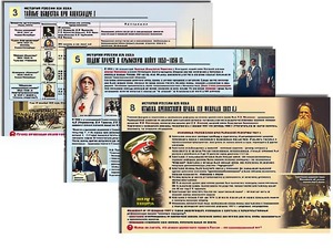 Комплект таблиц по истории "История России XIX в." раздаточные (цветные, ламинированные, А4, 10 штук) - fgospostavki.ru - Уфа