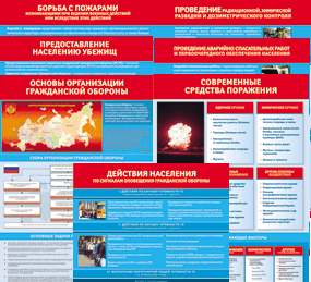 Комплект таблиц "Основы гражданской обороны (МЧС РФ)" 13 штук. - fgospostavki.ru - Уфа