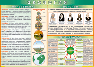 Таблица "Экология. Определения и история" (100х140 сантиметров, винил) - fgospostavki.ru - Уфа