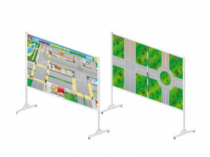 Доска магнитно-маркерная двухсторонняя "Азбука дорожного движения" на стойках (разборная) - fgospostavki.ru - Уфа