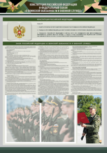 Стенд-уголок "Конституция Российской Федерации и Федеральный закон "О воинской обязанности и военной службе" - fgospostavki.ru - Уфа