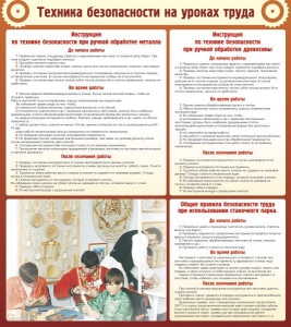 Стенд "Техника безопасности на уроках труда" - fgospostavki.ru - Уфа