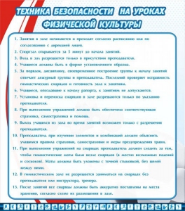 Стенд "Техника безопасности на уроках физкультуры" - fgospostavki.ru - Уфа
