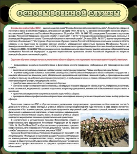 Стенд "Основы военной службы" - fgospostavki.ru - Уфа