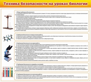 Стенд "Техника безопасности на уроках биологии" Вариант 2 - fgospostavki.ru - Уфа