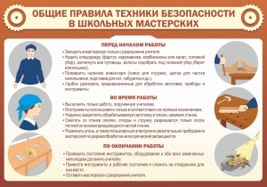 Стенд "Общие правила техники безопасности в школьных мастерских" - fgospostavki.ru - Уфа