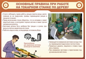 Стенд "Основные правила при работе на токарном станке по дереву" - fgospostavki.ru - Уфа