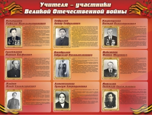 Стенд "Учителя-участники Великой Отечественной войны" - fgospostavki.ru - Уфа