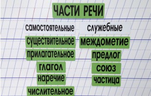 Набор магнитных карточек "Части речи" (фон зелёный) - fgospostavki.ru - Уфа