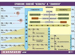 Таблица демонстрационная "Сравнение понятий изомер и гомолог" (винил 70x100) - fgospostavki.ru - Уфа