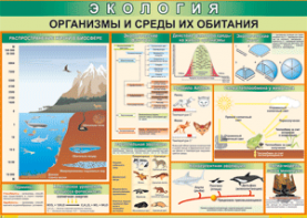 Таблица "Организмы и среды их обитания" (100х140 сантиметров, винил) - fgospostavki.ru - Уфа