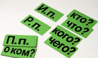 Набор магнитных карточек "Падежи" (фон зелёный) - fgospostavki.ru - Уфа