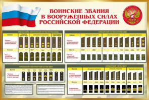 Стенд "Воинские звания в вооруженных силах РФ" - fgospostavki.ru - Уфа
