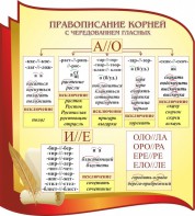 Стенд "Правописание корней с чередованием гласных" - fgospostavki.ru - Уфа
