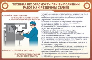 Стенд "Техника безопасности при выполнении работ на фрезерном станке" - fgospostavki.ru - Уфа